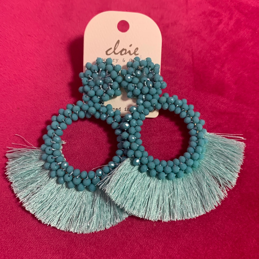 Blue Tassel Earrings